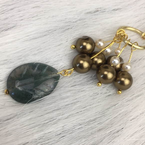 ❤️SOLD❤️Swarovski bronze beaded gold earrings - Picture 5 of 5